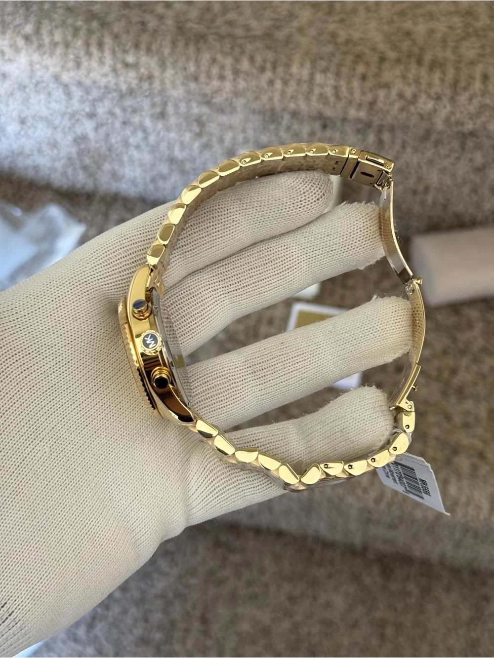 Michael Kors Gold Stainless Steel Chronograph Watch Womens 38mm dial